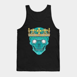 Skull head design diamond and turquoise of the king. Tank Top